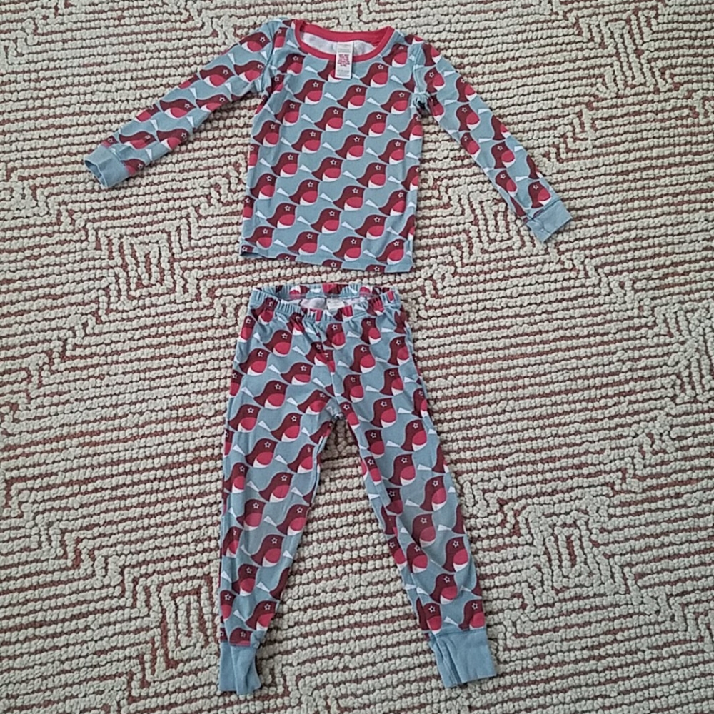 Mini Boden 5T cotton bird pajamas